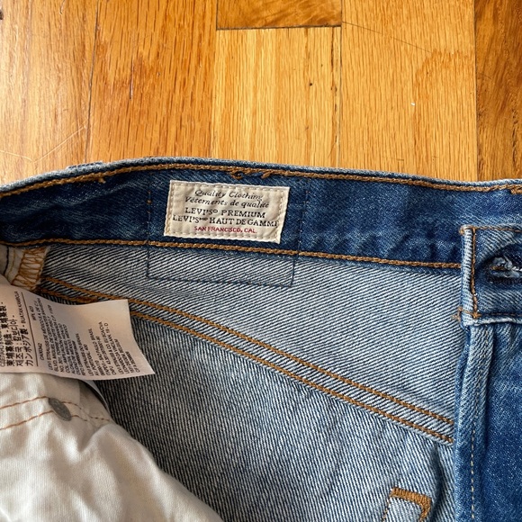 Levi’s 501 Straight Leg High Waisted Jeans Sz 27 - Picture 5 of 9